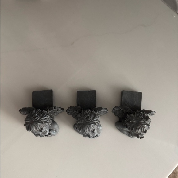 Set of Three Gray Cherub Angel Figurines - Picture 2 of 3